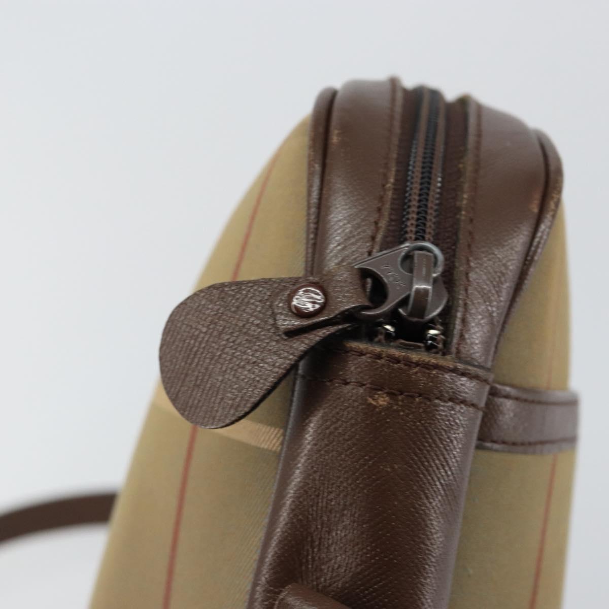 Burberrys Nova Check Shoulder Bag Canvas Beige Gold Auth ep11351