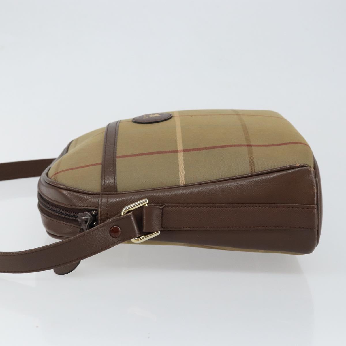 Burberrys Nova Check Shoulder Bag Canvas Beige Gold Auth ep11351