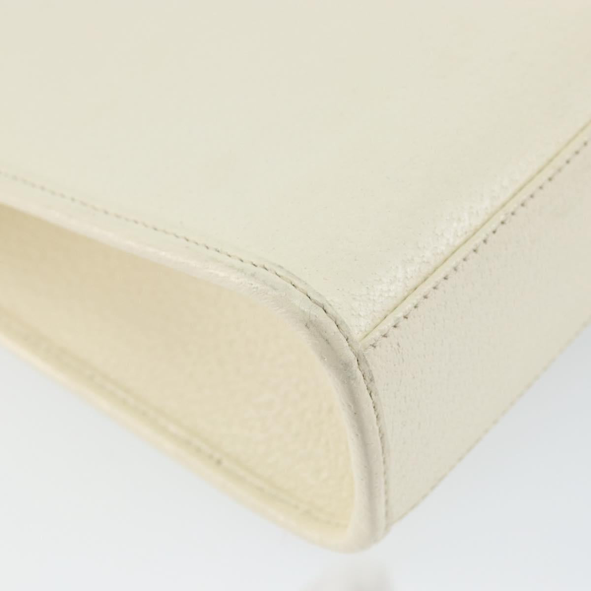 GUCCI Jackie Hand Bag Leather White Silver 002 1065 3444 Auth ep11352