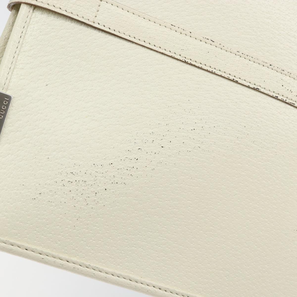 GUCCI Jackie Hand Bag Leather White Silver 002 1065 3444 Auth ep11352