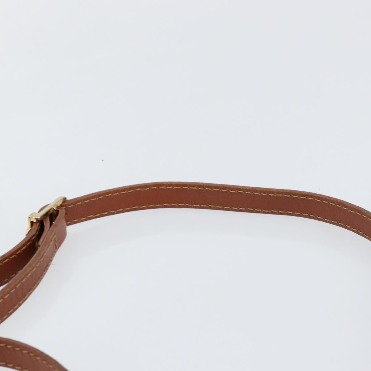 FENDI Pecan Canvas Shoulder Bag PVC Black Brown gold Auth ep11355