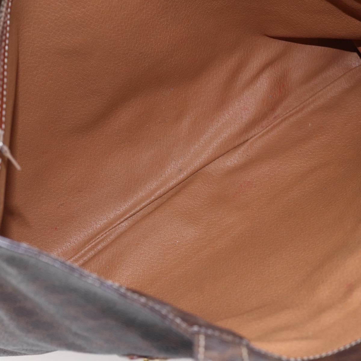 CELINE Macadam Canvas Tote Bag PVC Leather Brown Gold Auth ep11356