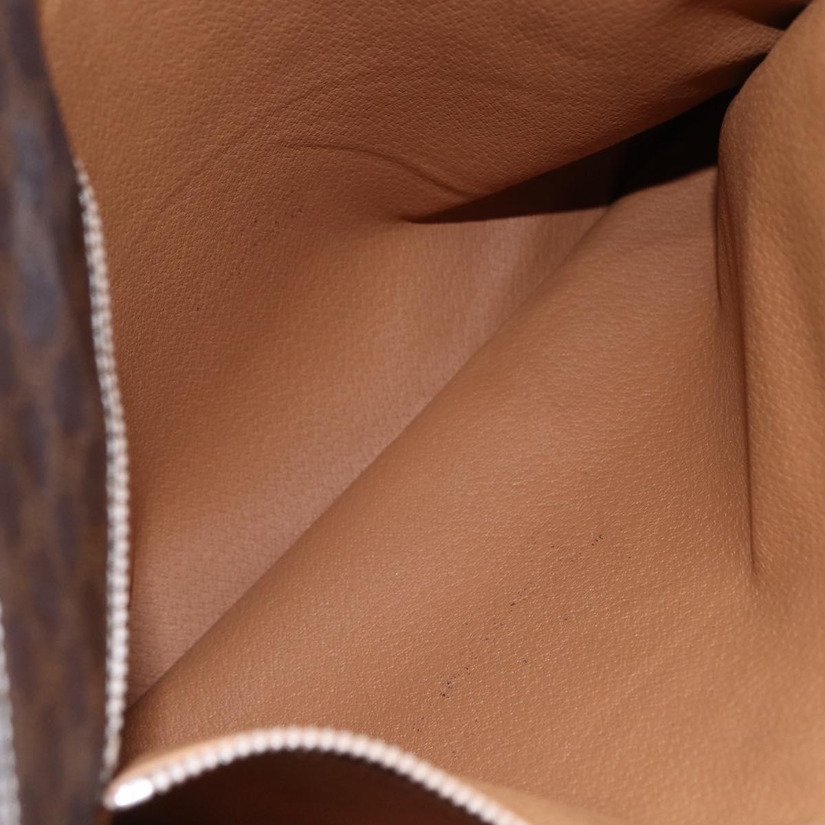 CELINE Macadam Canvas Tote Bag PVC Leather Brown Gold Auth ep11356