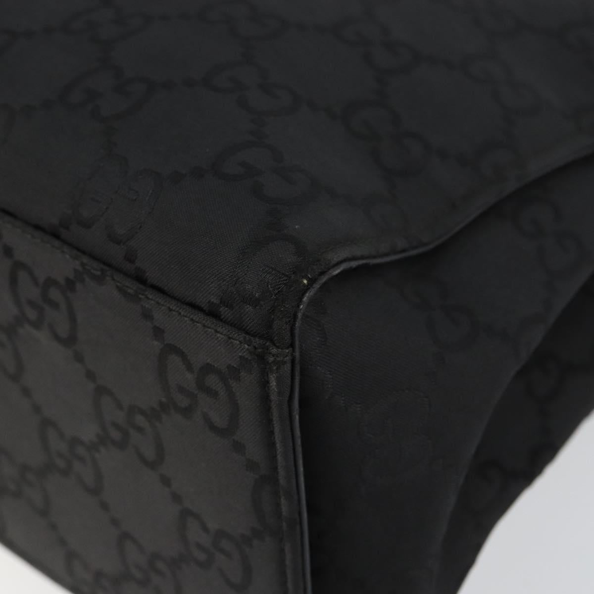 GUCCI Bamboo GG Canvas Hand Bag Black Silver 002 1010 3754 Auth ep11357