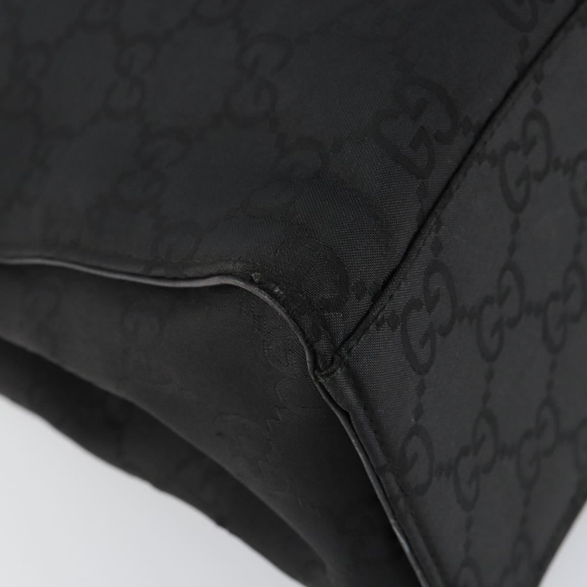 GUCCI Bamboo GG Canvas Hand Bag Black Silver 002 1010 3754 Auth ep11357