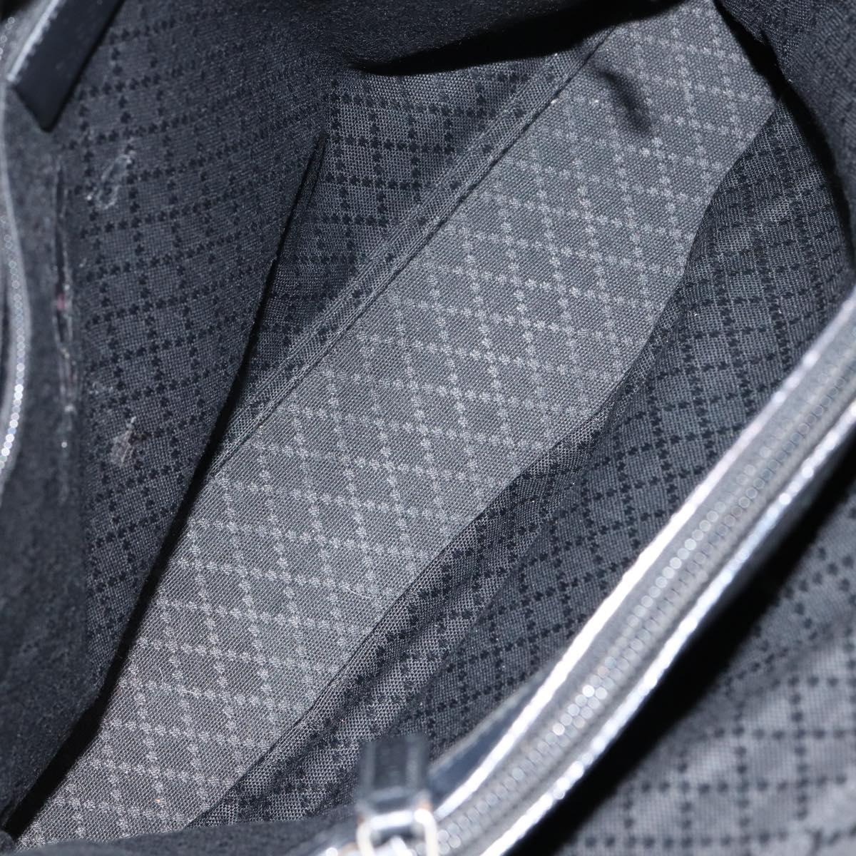 GUCCI Bamboo GG Canvas Hand Bag Black Silver 002 1010 3754 Auth ep11357