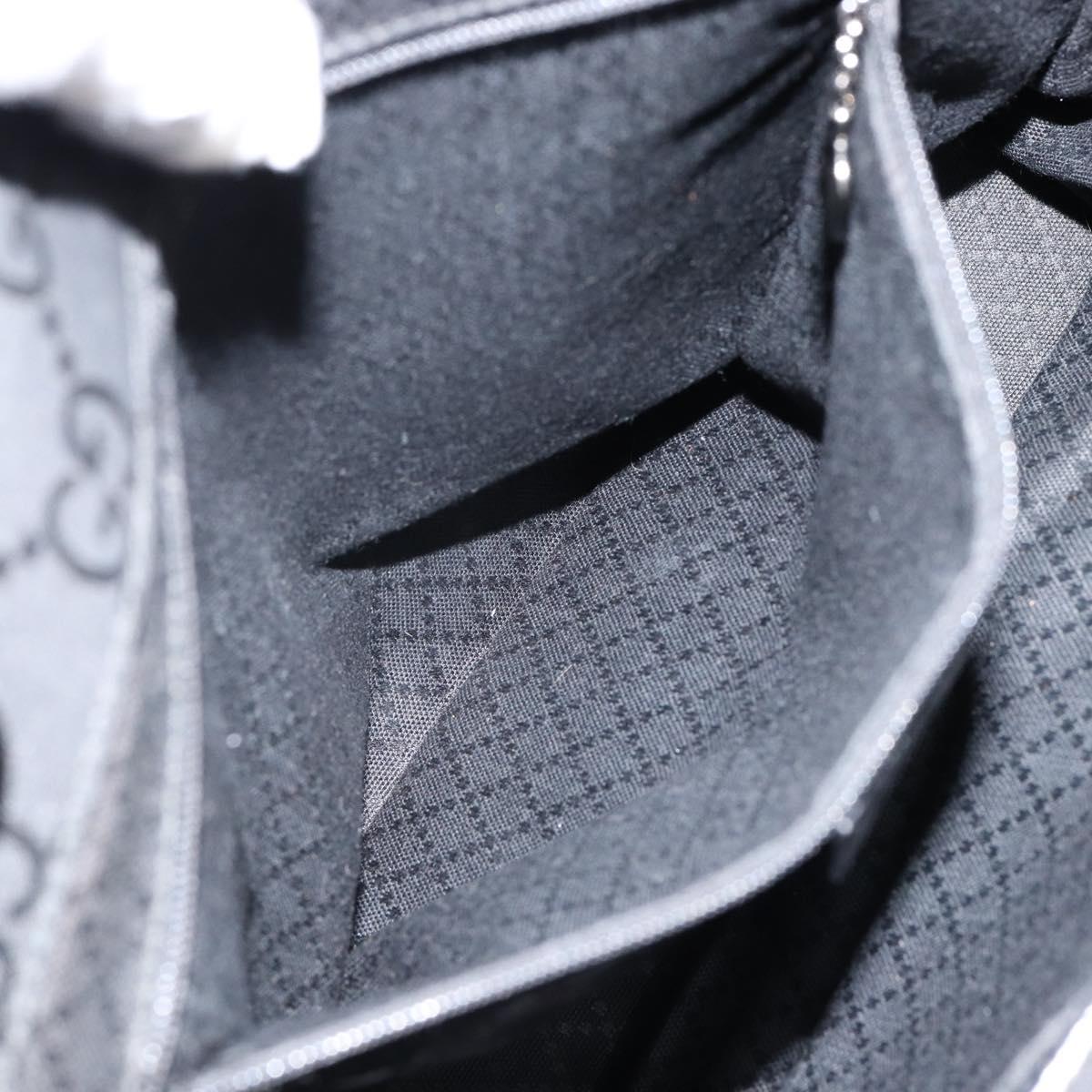 GUCCI Bamboo GG Canvas Hand Bag Black Silver 002 1010 3754 Auth ep11357