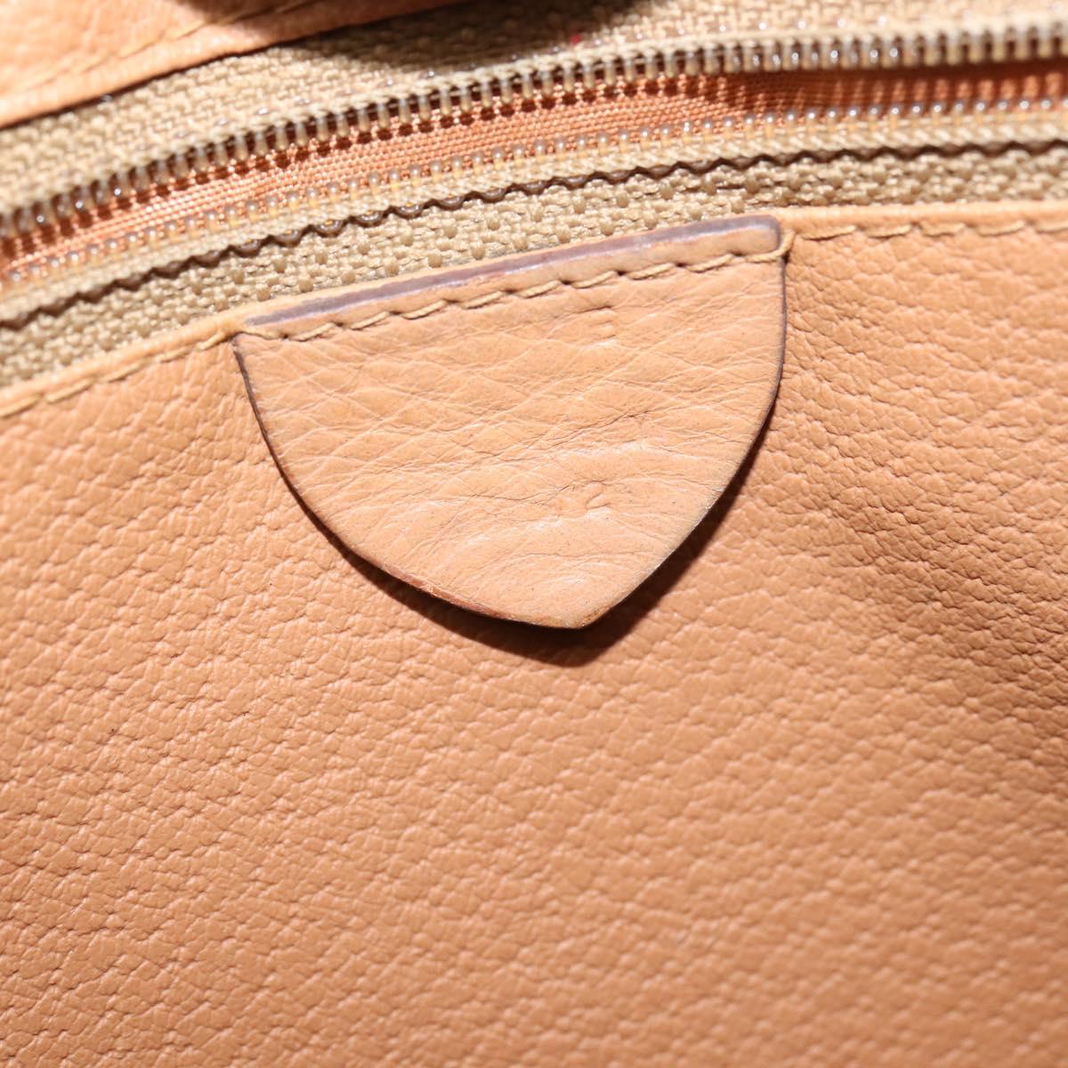 CELINE Macadam Canvas Backpack PVC Leather Brown Gold Auth ep11363