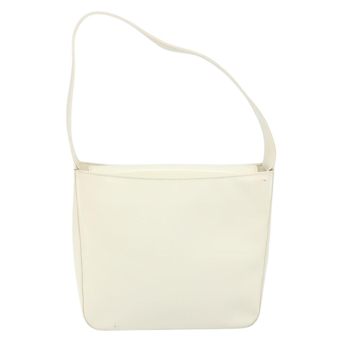 GUCCI Soho Shoulder Bag Enamel White Auth ep11364