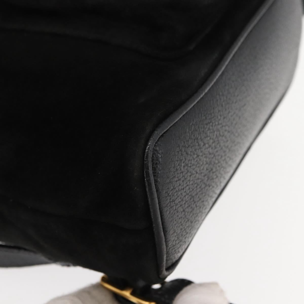 GUCCI Bamboo Backpack Suede Black Gold 003 58 0030 Auth ep11366