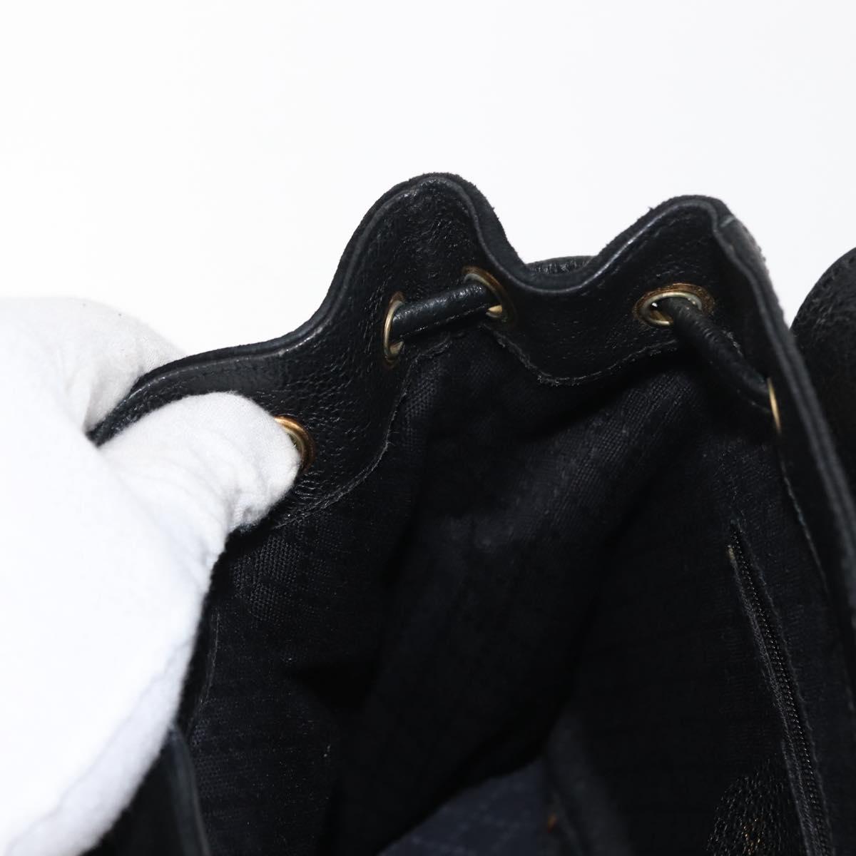 GUCCI Bamboo Backpack Suede Black Gold 003 58 0030 Auth ep11366