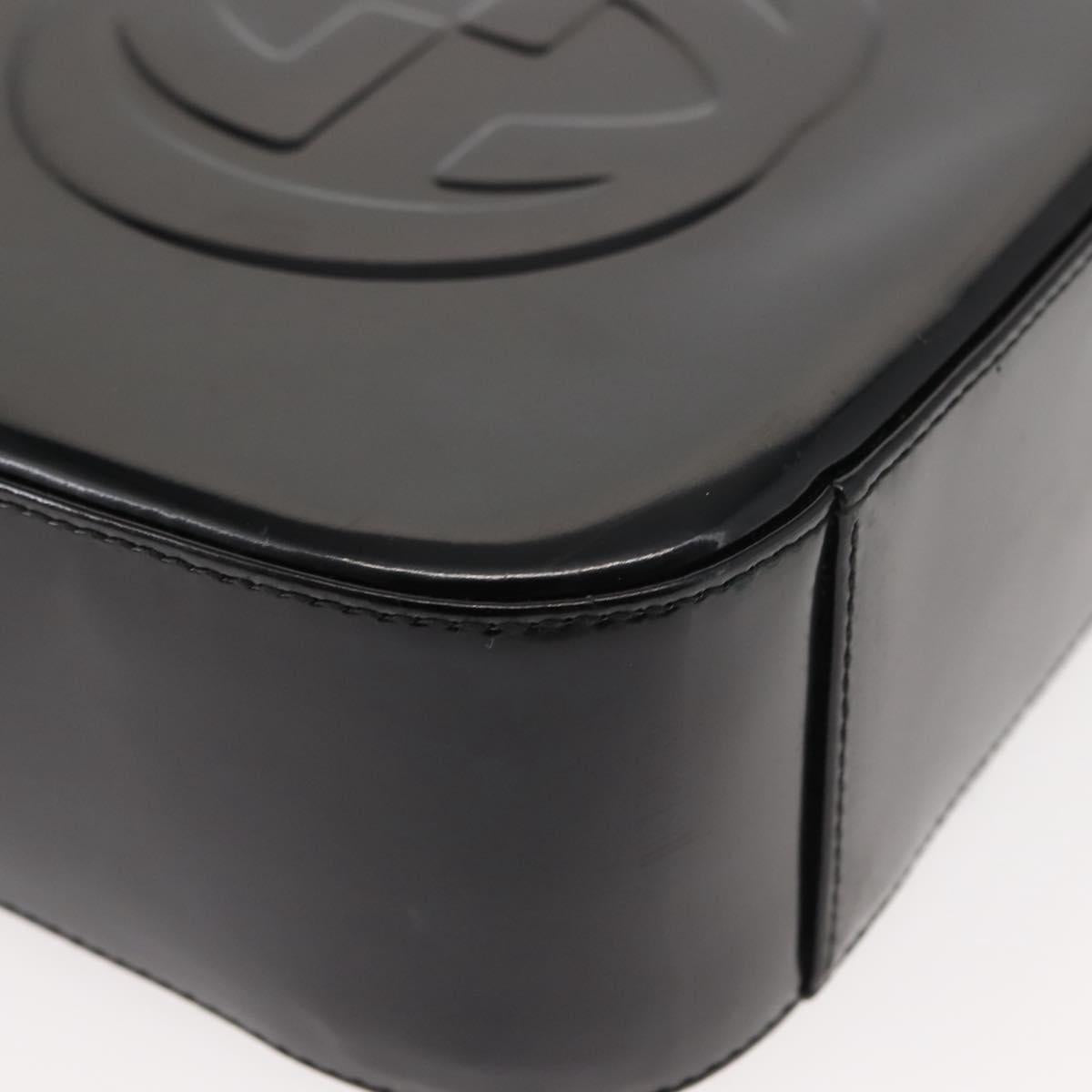 GUCCI Soho Shoulder Bag Enamel Black 007 2023 0249 Auth ep11367