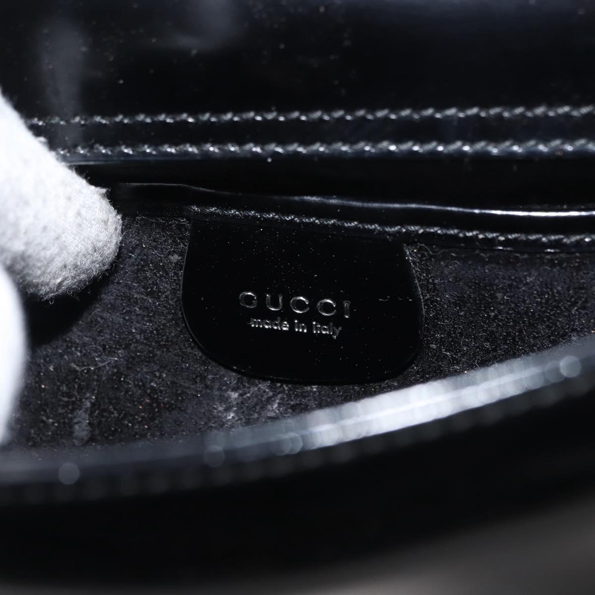 GUCCI Soho Shoulder Bag Enamel Black 007 2023 0249 Auth ep11367