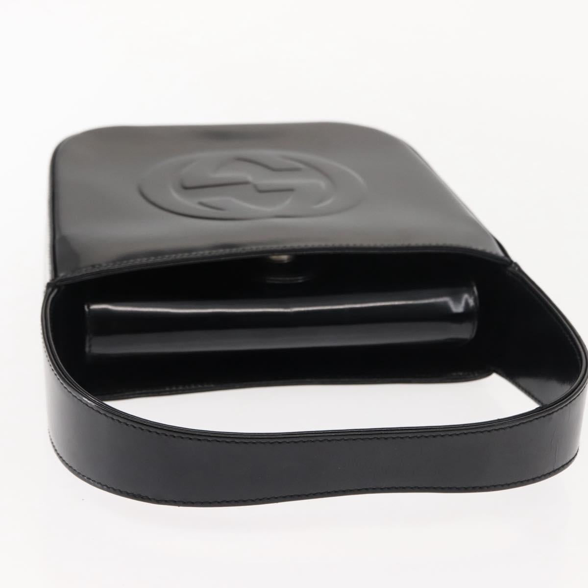 GUCCI Soho Shoulder Bag Enamel Black 007 2023 0249 Auth ep11367