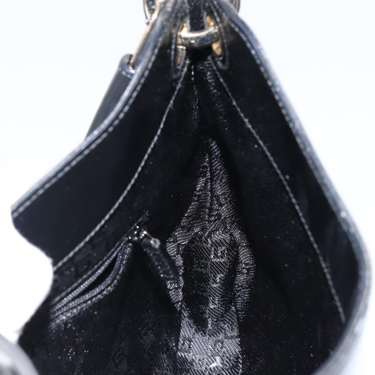 GUCCI Shoulder Bag Enamel Black Gold 001 4149 Auth ep11368