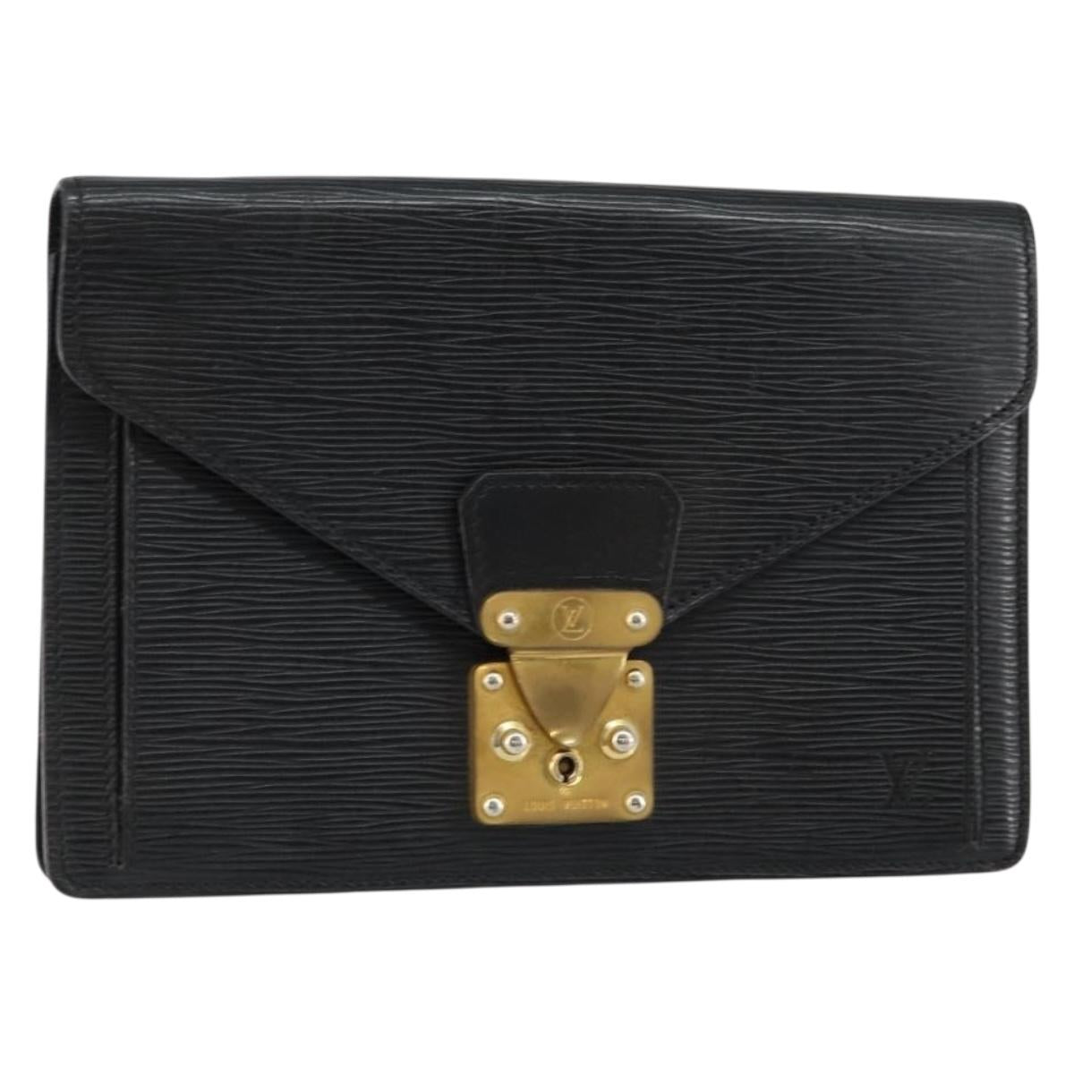 LOUIS VUITTON Epi Serie Dragonne Clutch Bag Black Noir M52612 LV Auth ep11370