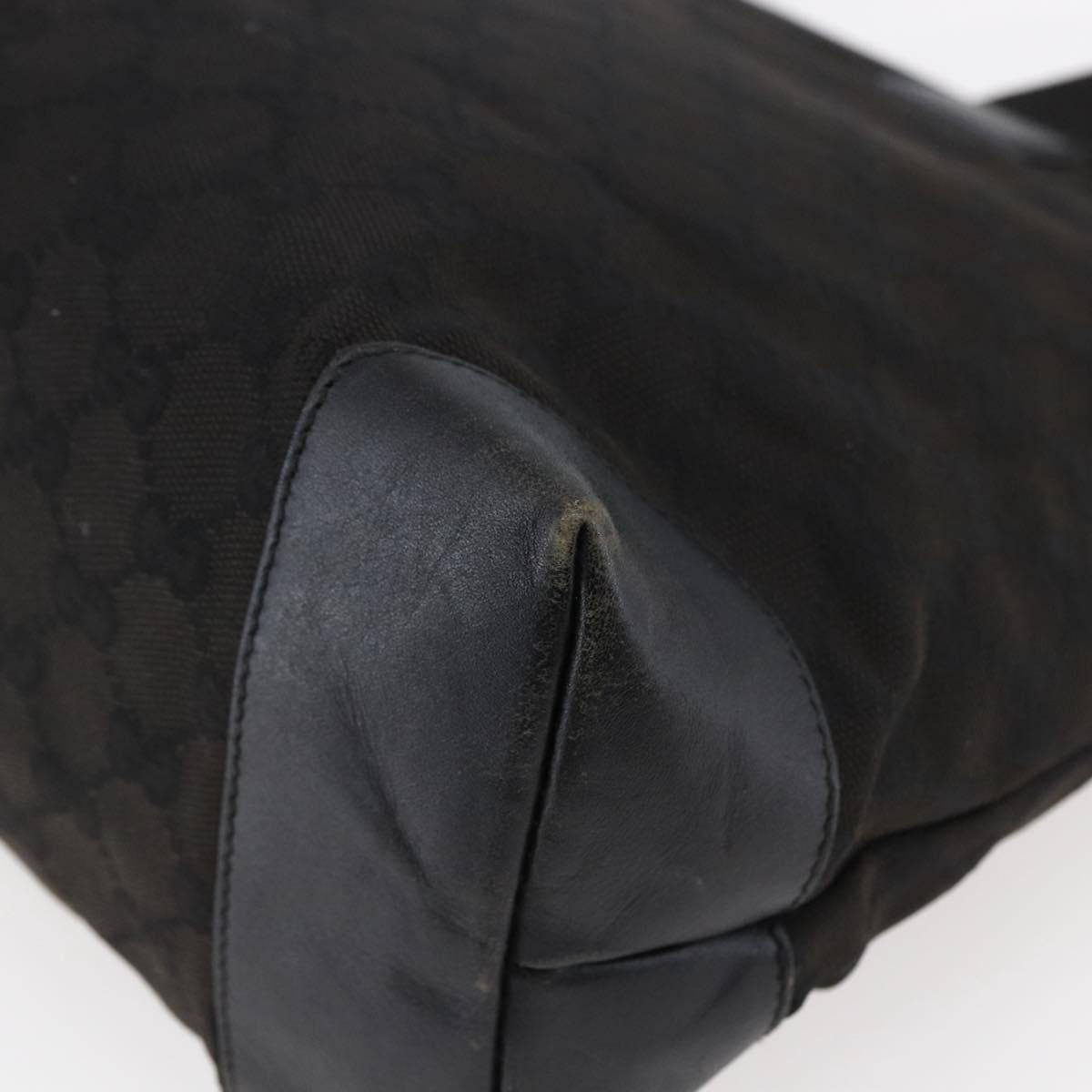 GUCCI GG Canvas Tote Bag Black Silver Auth ep11371