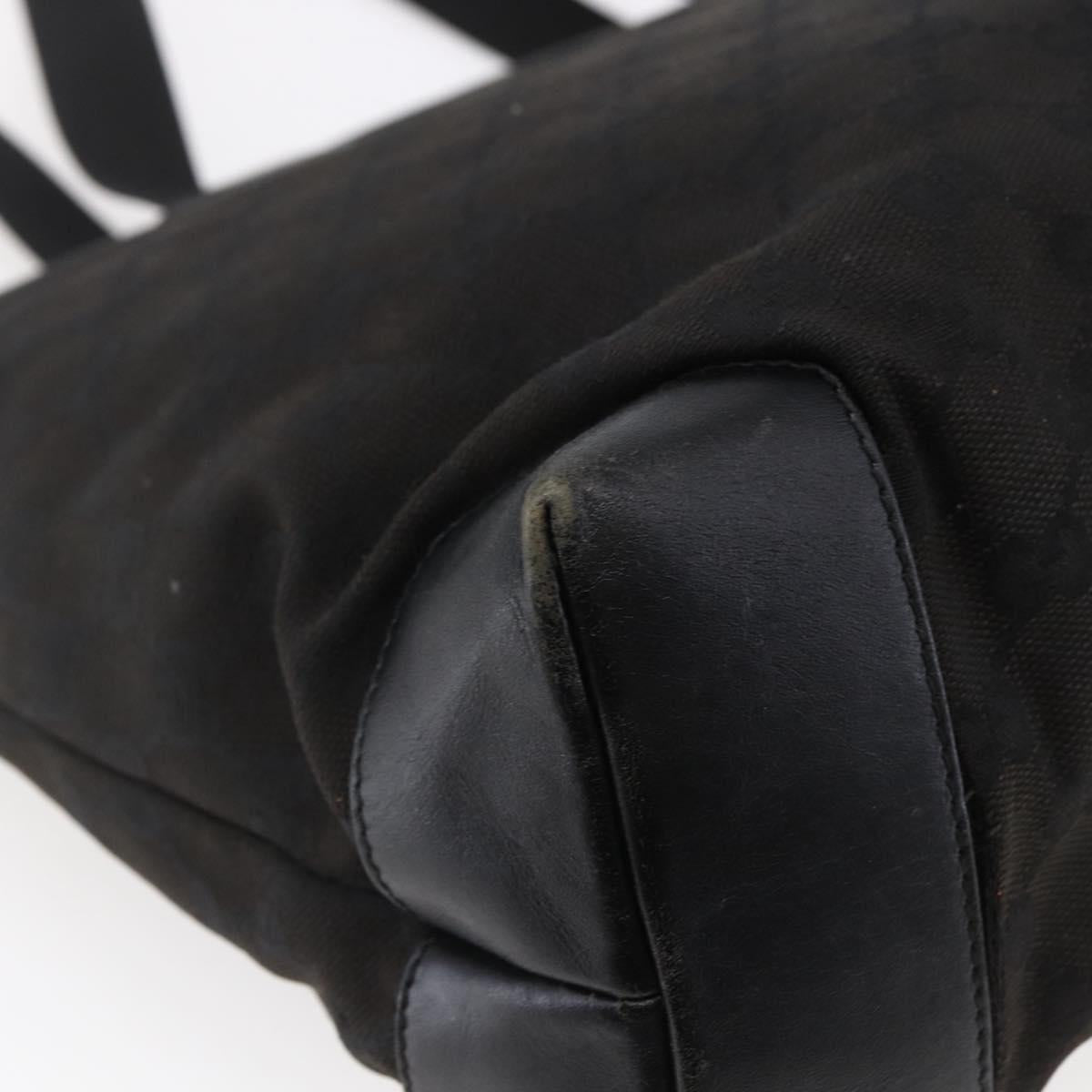 GUCCI GG Canvas Tote Bag Black Silver Auth ep11371