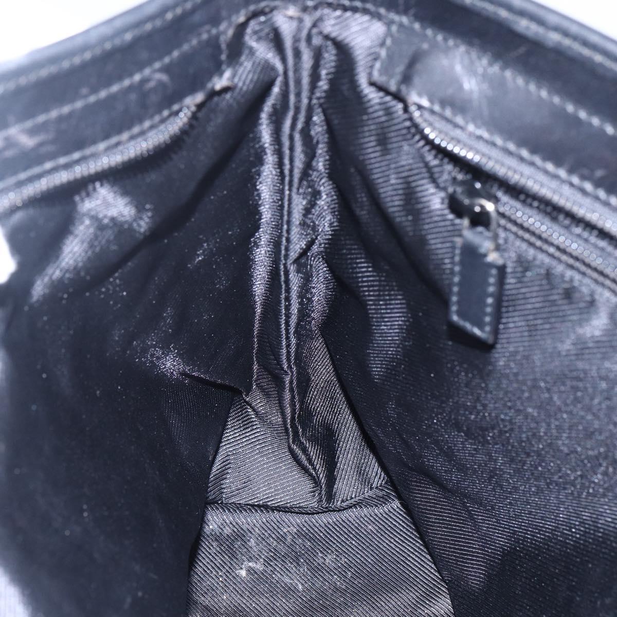 GUCCI GG Canvas Tote Bag Black Silver Auth ep11371