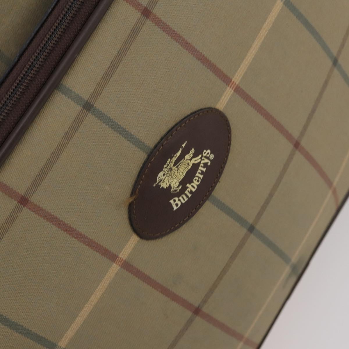 Burberrys Nova Check Hand Bag Canvas 2way Gold Beige Auth ep11376