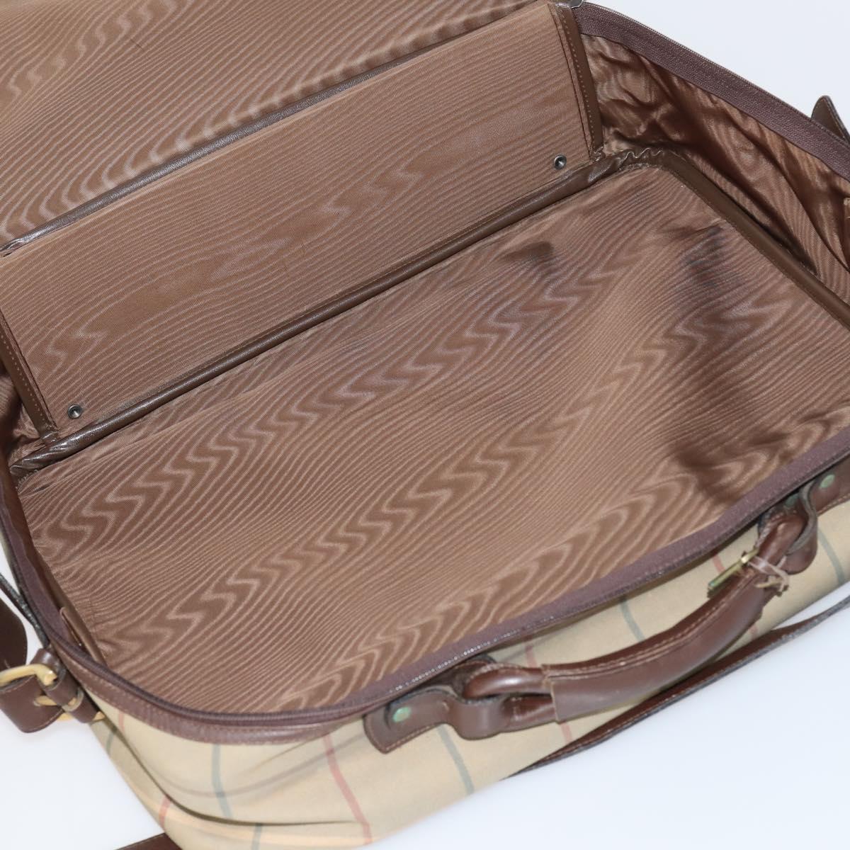 Burberrys Nova Check Hand Bag Canvas 2way Gold Beige Auth ep11376