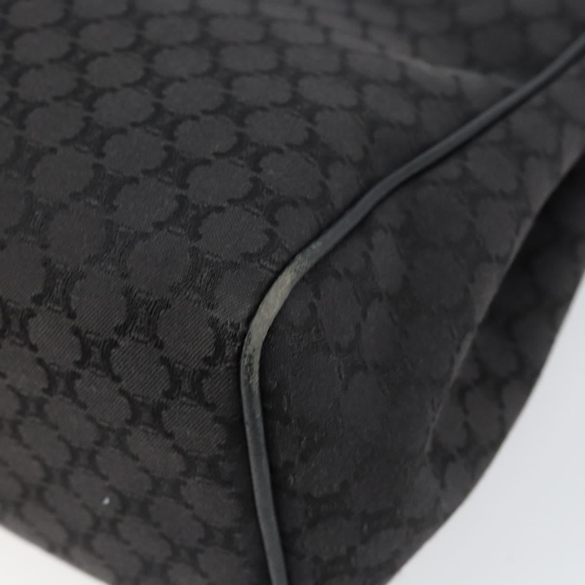 CELINE Macadam Canvas Hand Bag Black Silver Auth ep11378