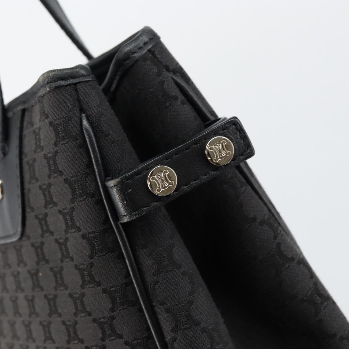 CELINE Macadam Canvas Hand Bag Black Silver Auth ep11378