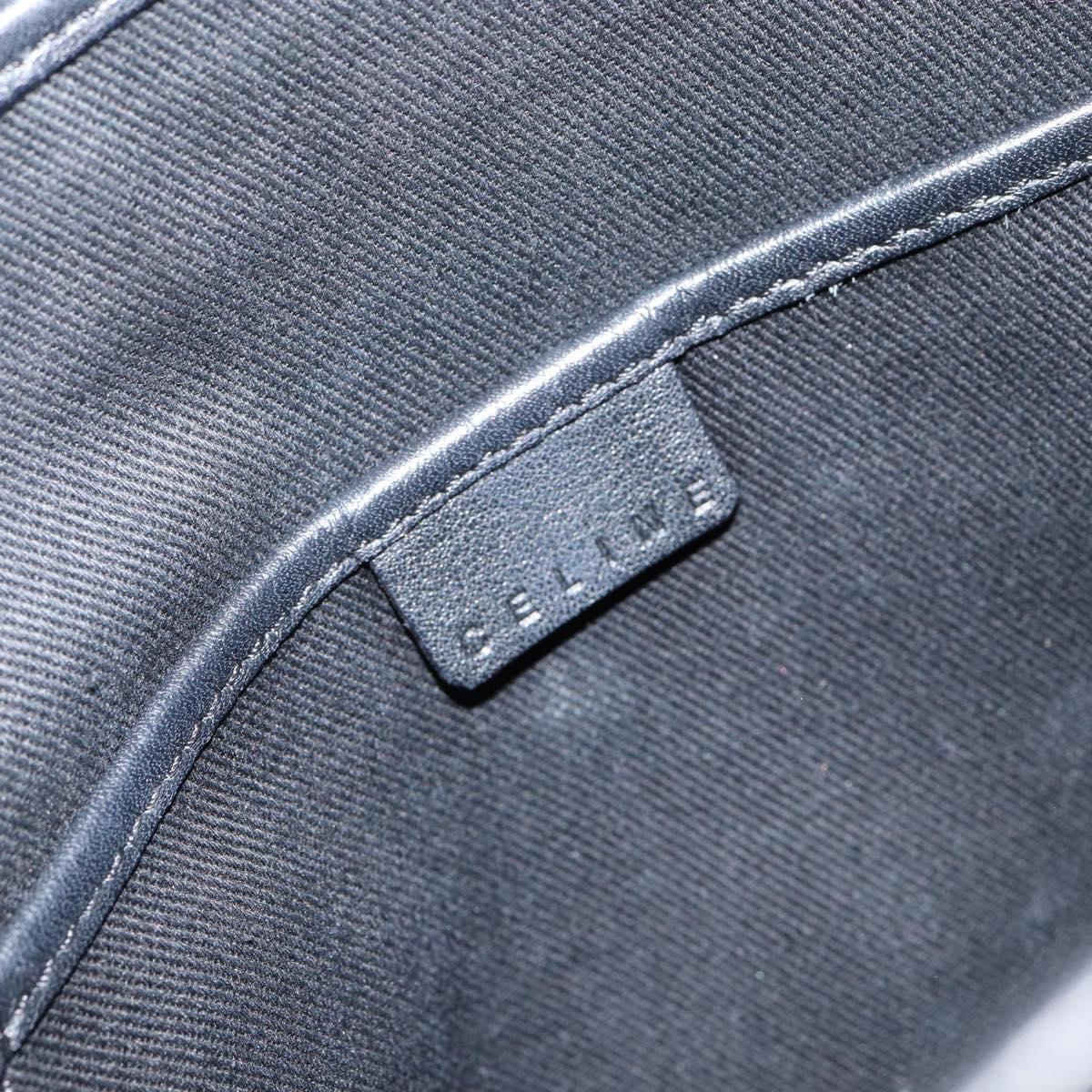 CELINE Macadam Canvas Hand Bag Black Silver Auth ep11378