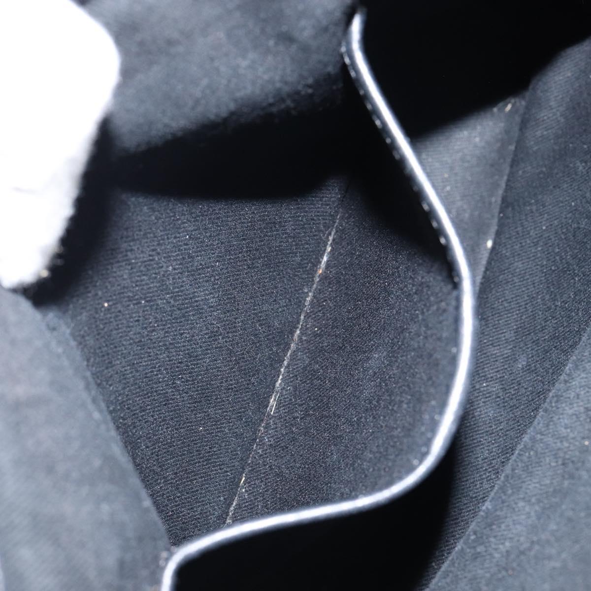 CELINE Macadam Canvas Hand Bag Black Silver Auth ep11378