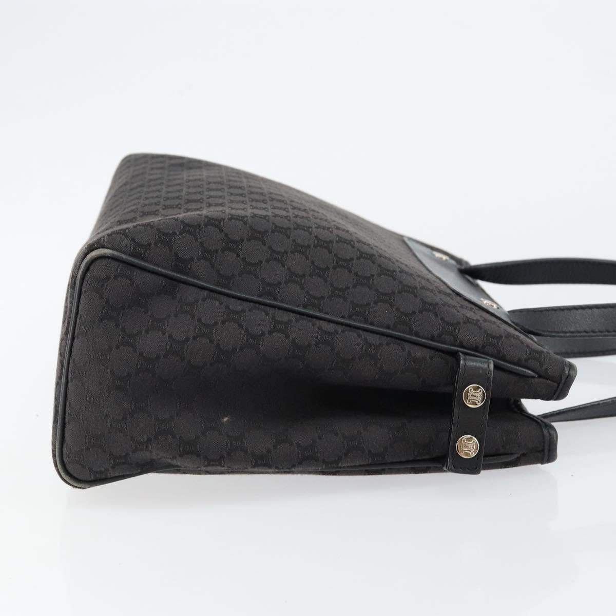 CELINE Macadam Canvas Hand Bag Black Silver Auth ep11378