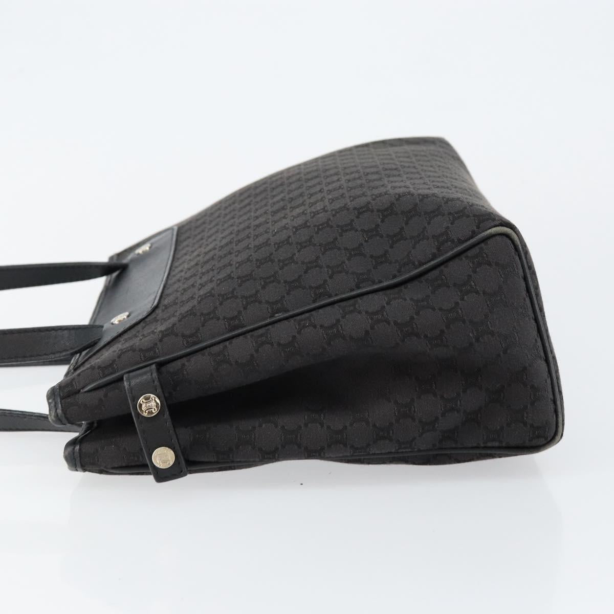 CELINE Macadam Canvas Hand Bag Black Silver Auth ep11378