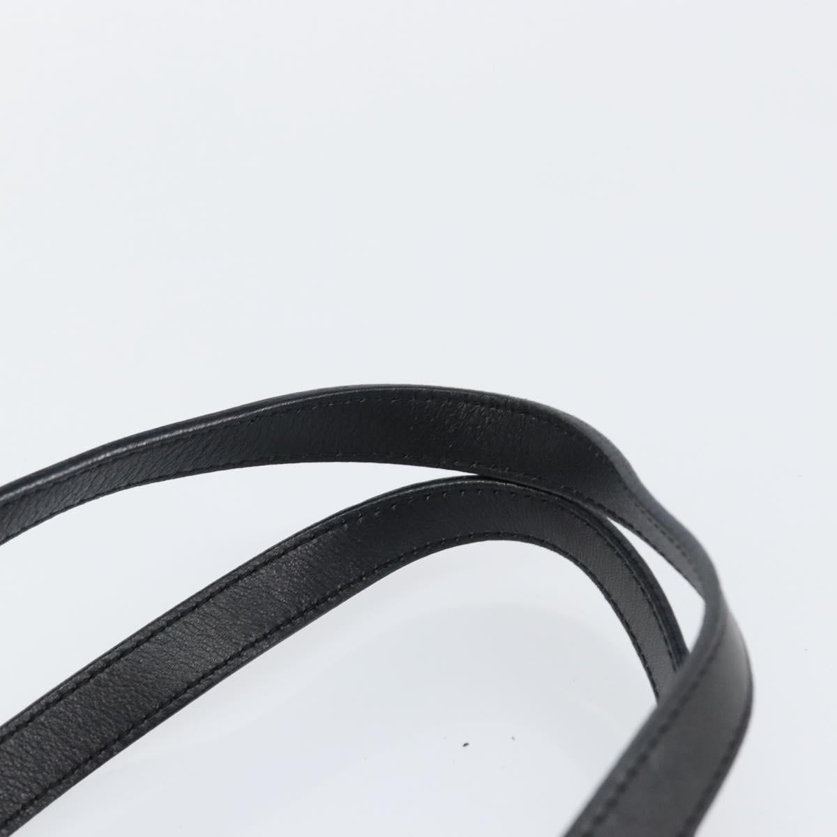 CELINE Macadam Canvas Hand Bag Black Silver Auth ep11378