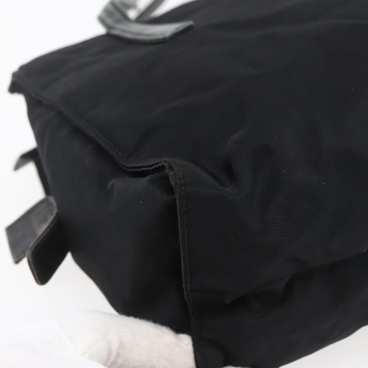 PRADA Shoulder Bag Nylon Black Silver Auth ep11379