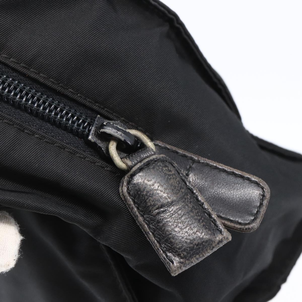 PRADA Shoulder Bag Nylon Black Silver Auth ep11379