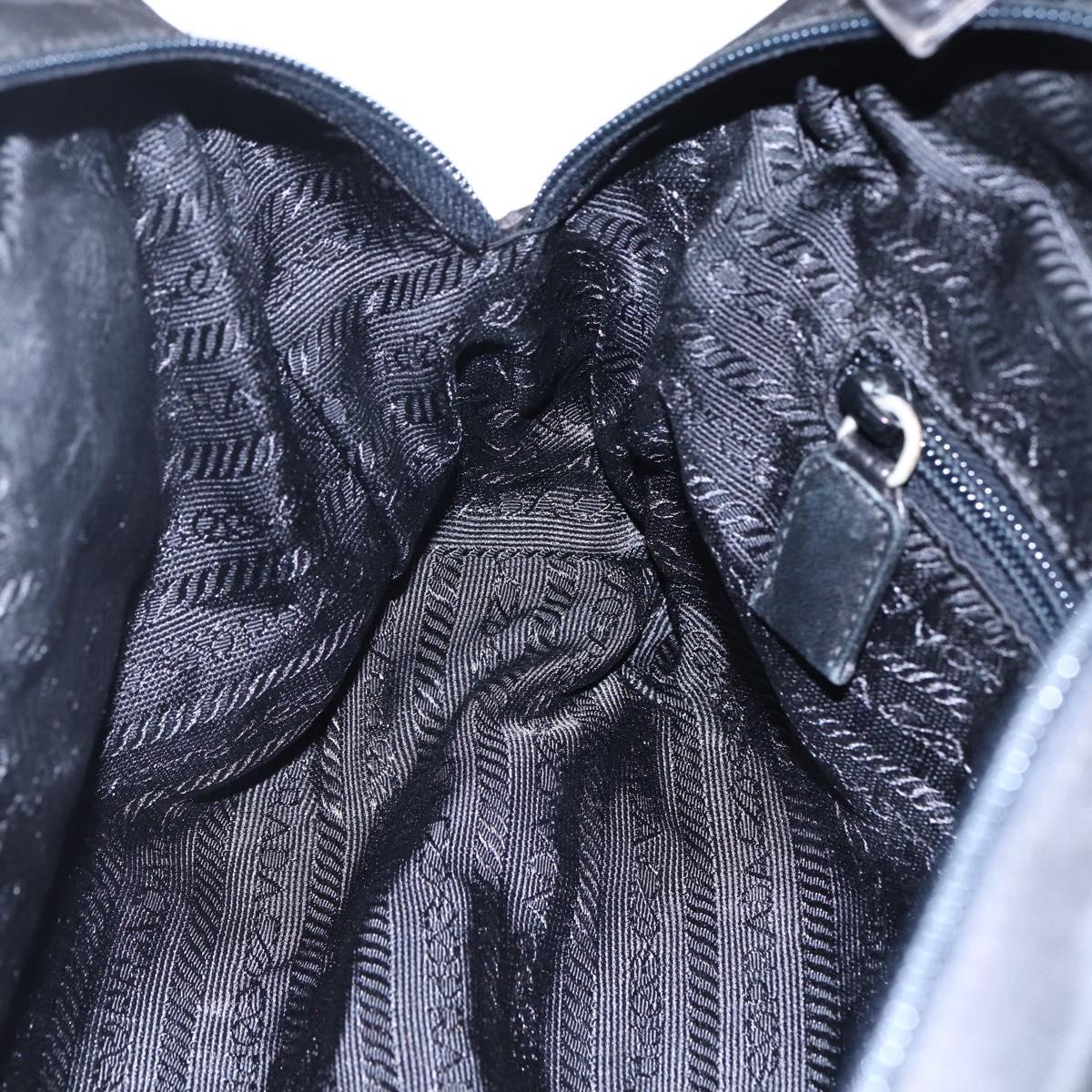 PRADA Shoulder Bag Nylon Black Silver Auth ep11379