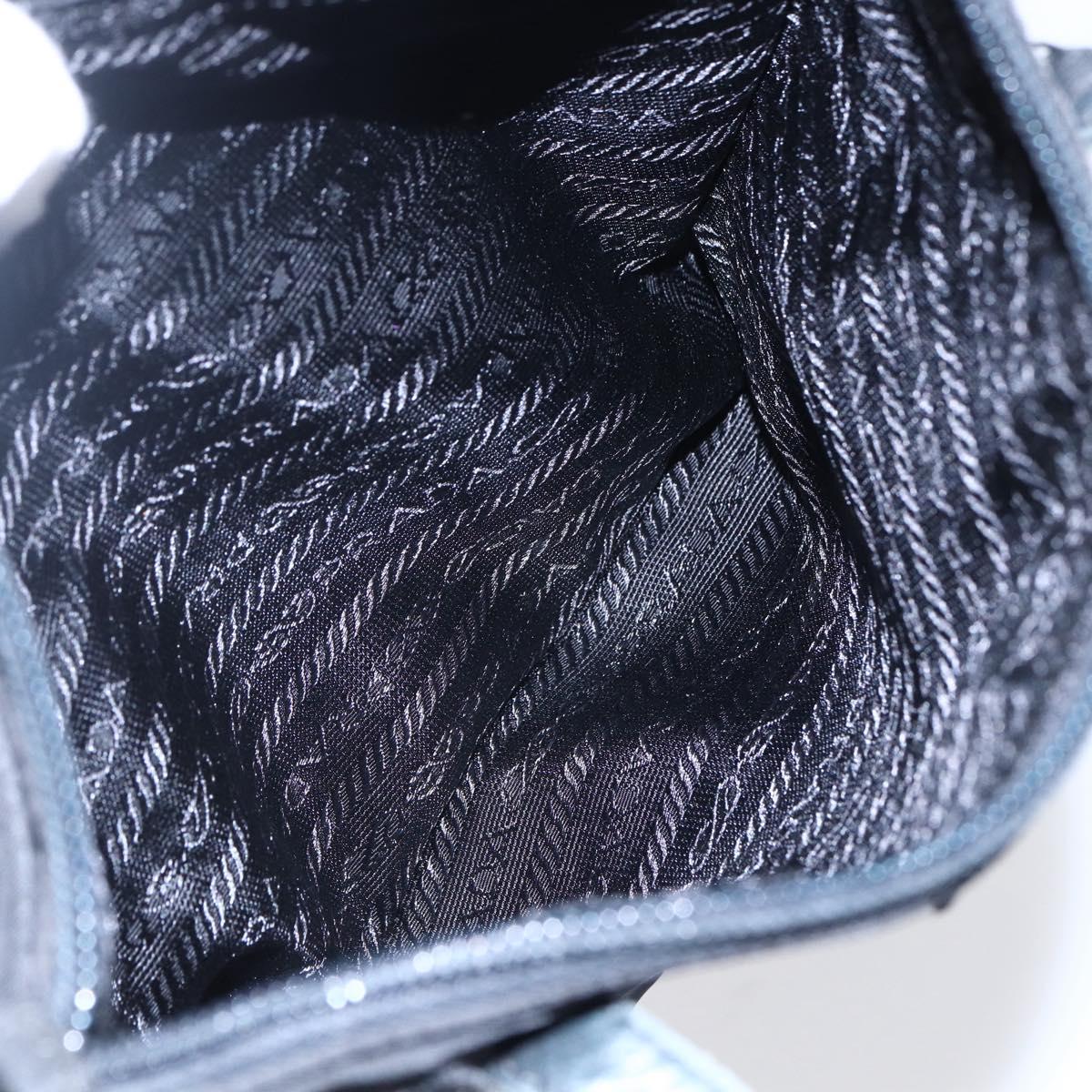 PRADA Shoulder Bag Nylon Black Silver Auth ep11379