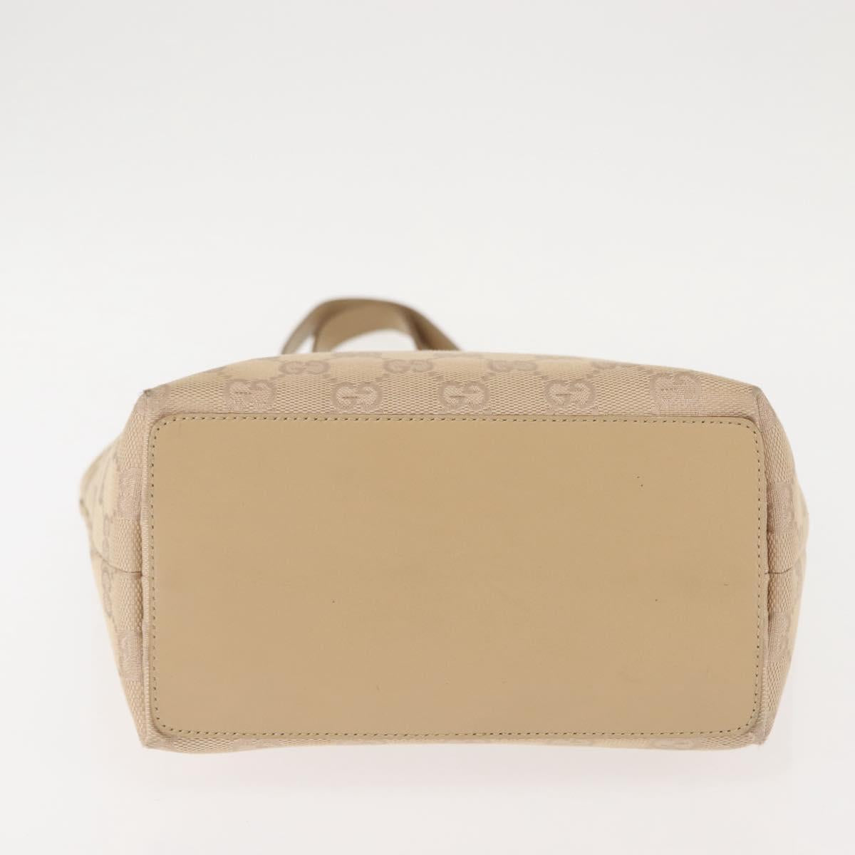 GUCCI GG Canvas Tote Bag Beige Silver 31244 Auth ep11382