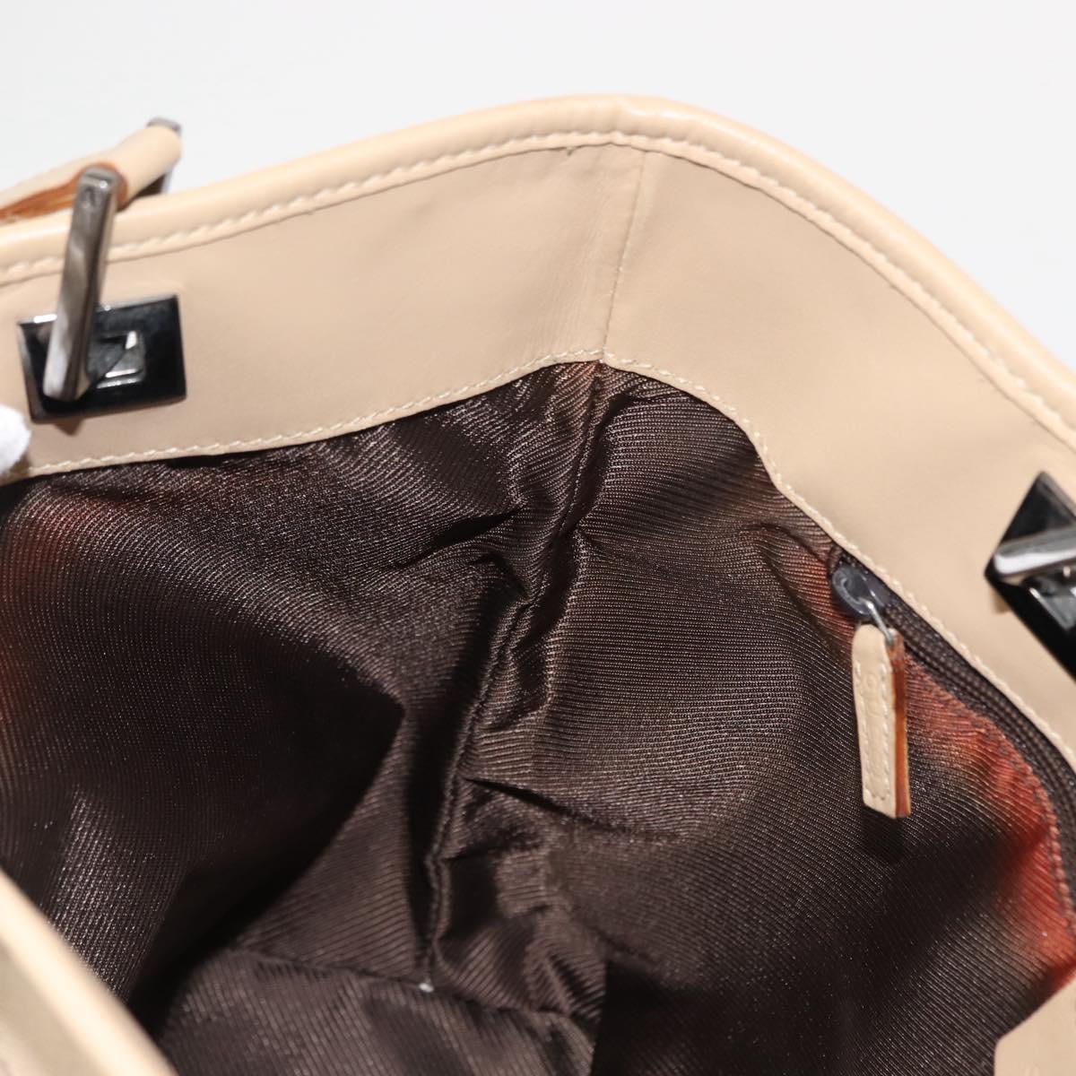 GUCCI GG Canvas Tote Bag Beige Silver 31244 Auth ep11382