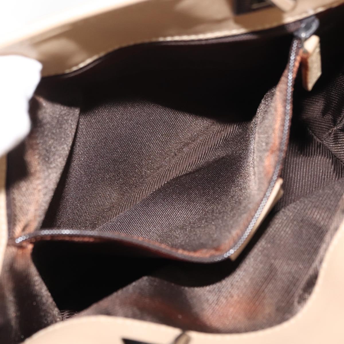 GUCCI GG Canvas Tote Bag Beige Silver 31244 Auth ep11382