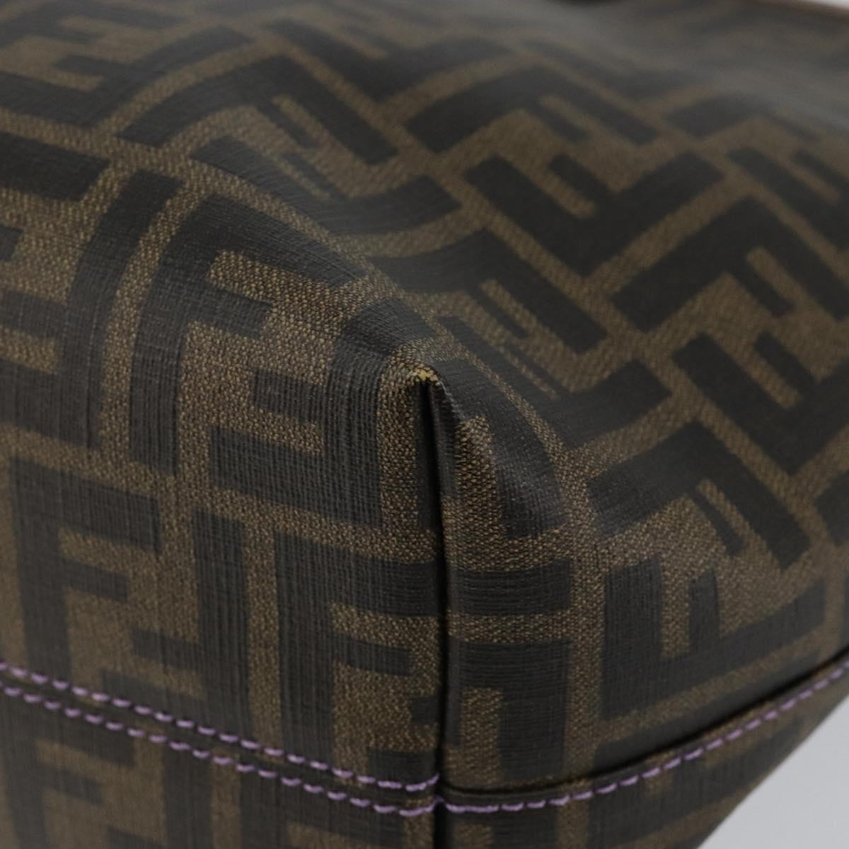 FENDI Zucca Canvas Tote Bag PVC Black Brown Auth ep11387