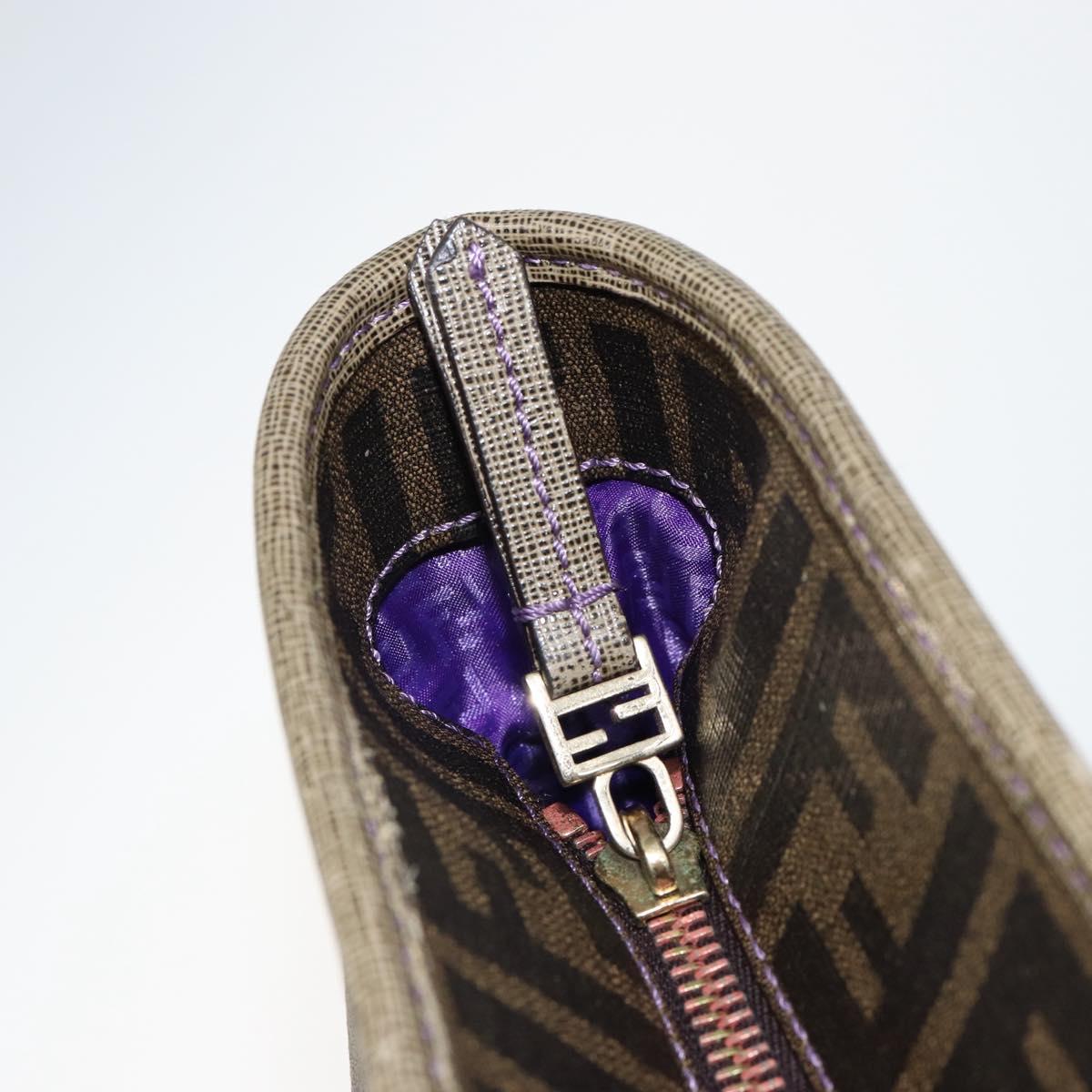 FENDI Zucca Canvas Tote Bag PVC Black Brown Auth ep11387