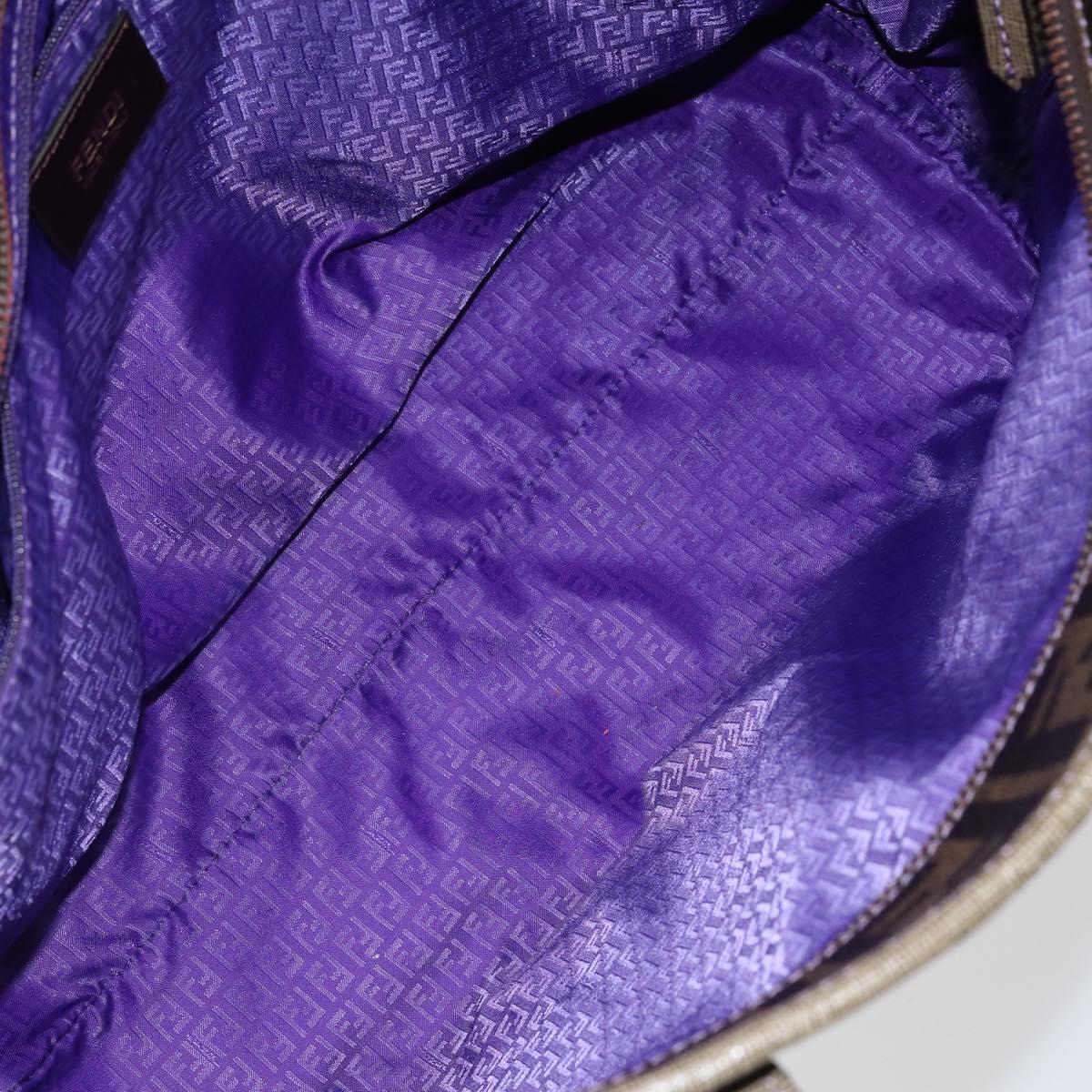 FENDI Zucca Canvas Tote Bag PVC Black Brown Auth ep11387