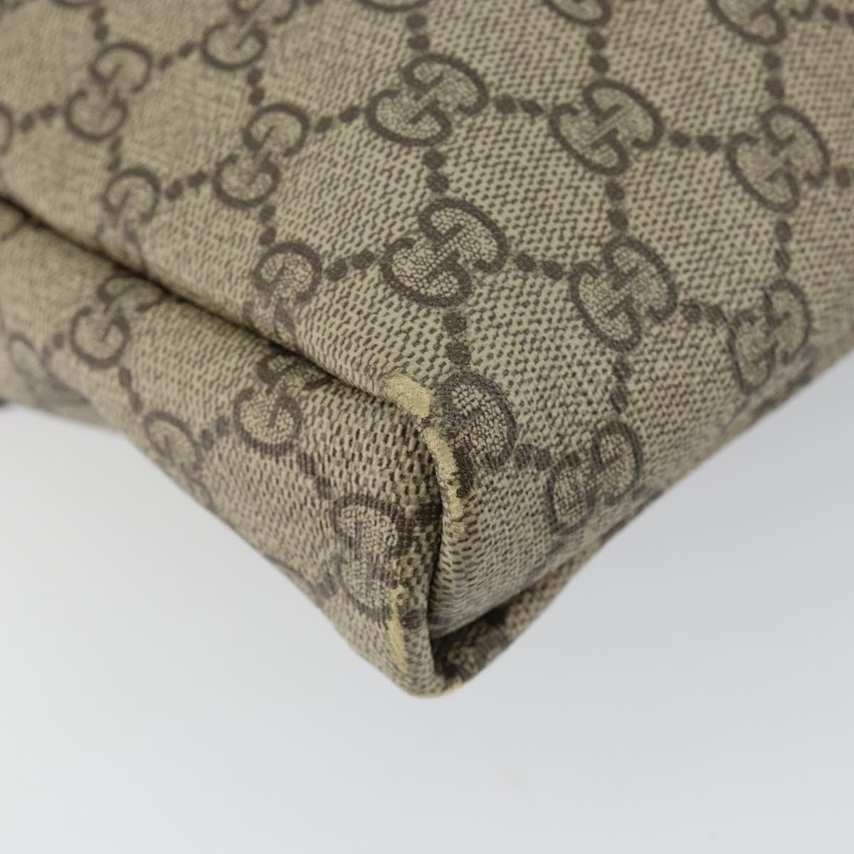 GUCCI GG Supreme Shoulder Bag PVC Leather Beige 223666 Auth ep11388