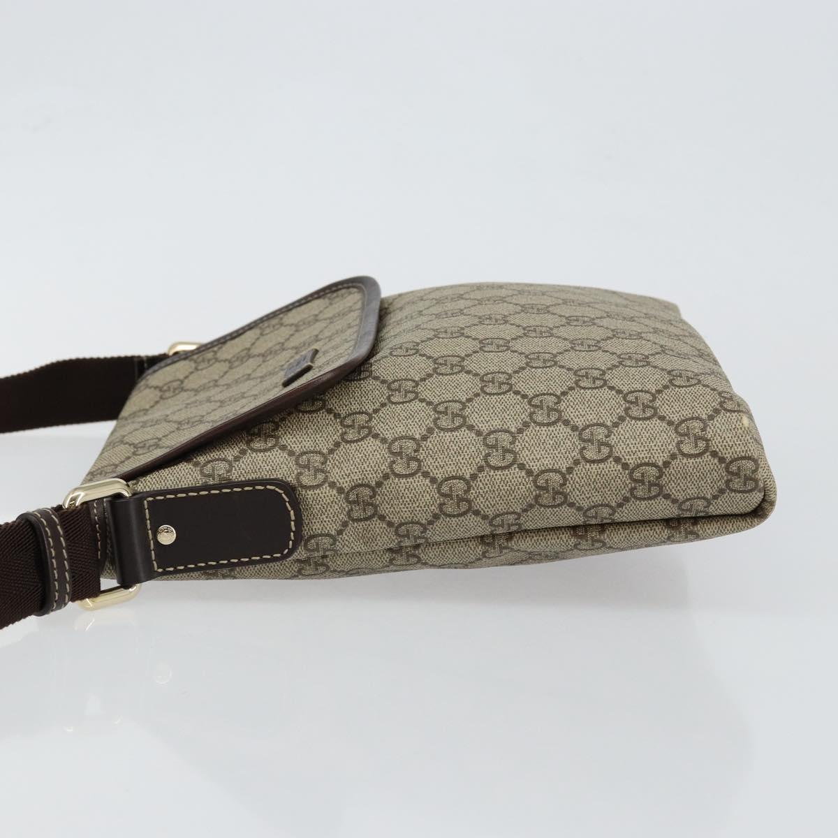 GUCCI GG Supreme Shoulder Bag PVC Leather Beige 223666 Auth ep11388