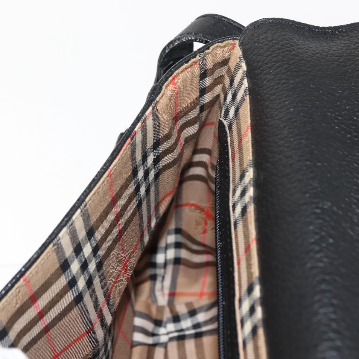 Burberrys Shoulder Bag Leather Brown Gold Auth ep11389