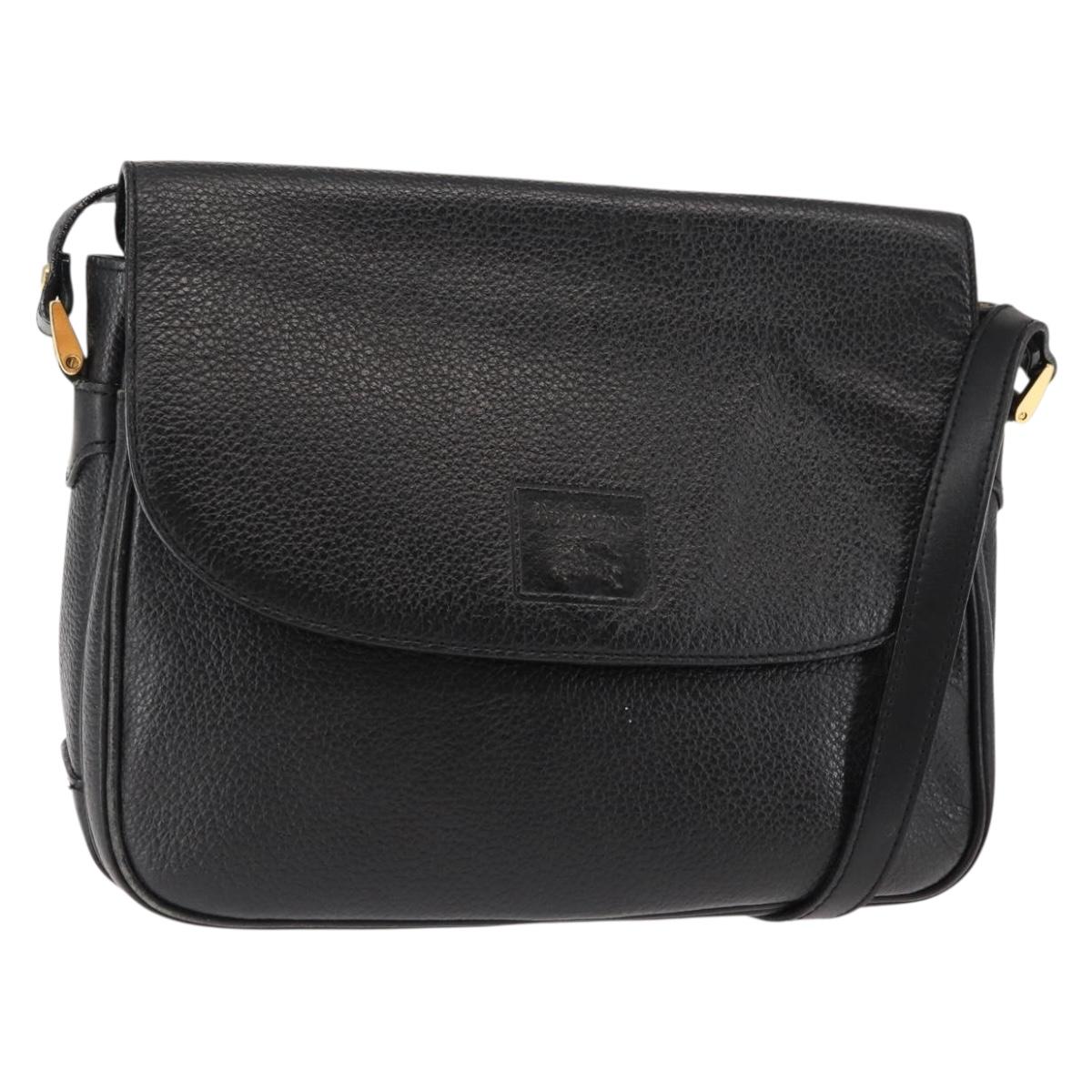 Burberrys Shoulder Bag Leather Brown Gold Auth ep11389