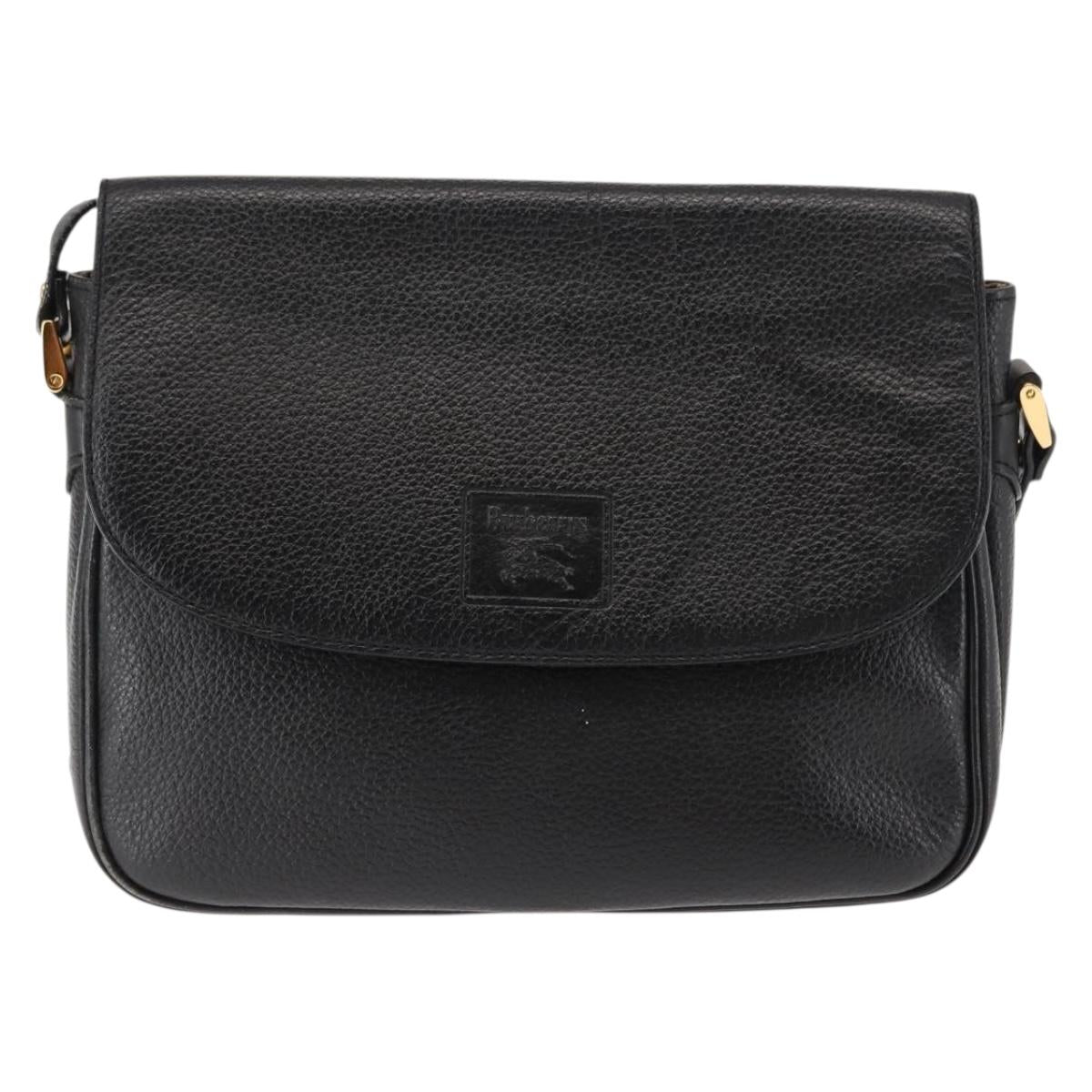 Burberrys Shoulder Bag Leather Brown Gold Auth ep11389