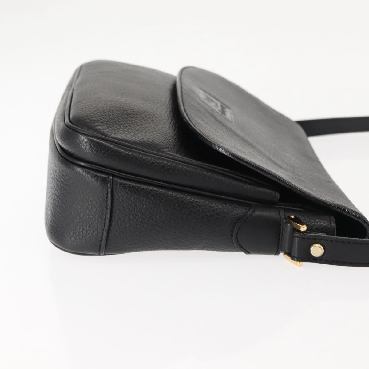 Burberrys Shoulder Bag Leather Brown Gold Auth ep11389