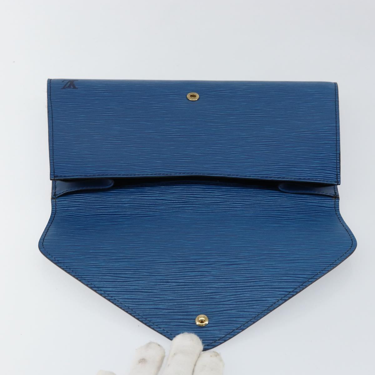 LOUIS VUITTON Epi Art Deco Clutch Bag Blue M52635 LV Auth ep11390