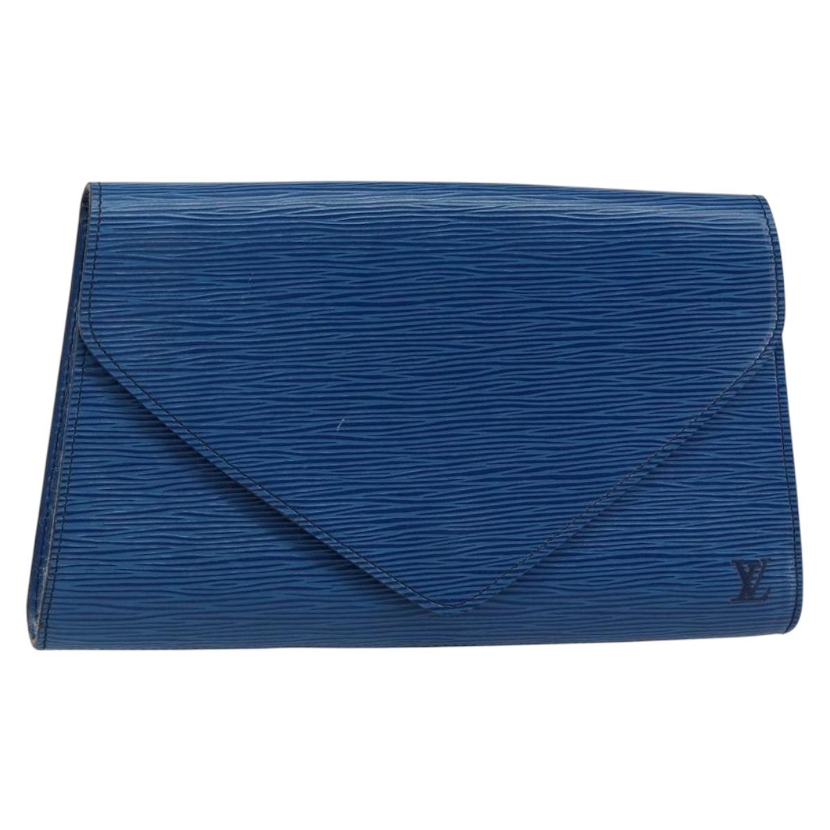 LOUIS VUITTON Epi Art Deco Clutch Bag Blue M52635 LV Auth ep11390